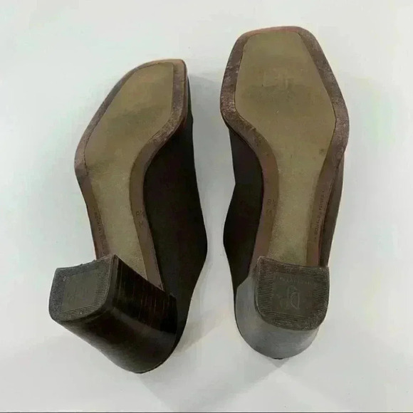 Donald J pliner heels size 8.5 chocolate brown square toe vintage 90s academia - Picture 7 of 12